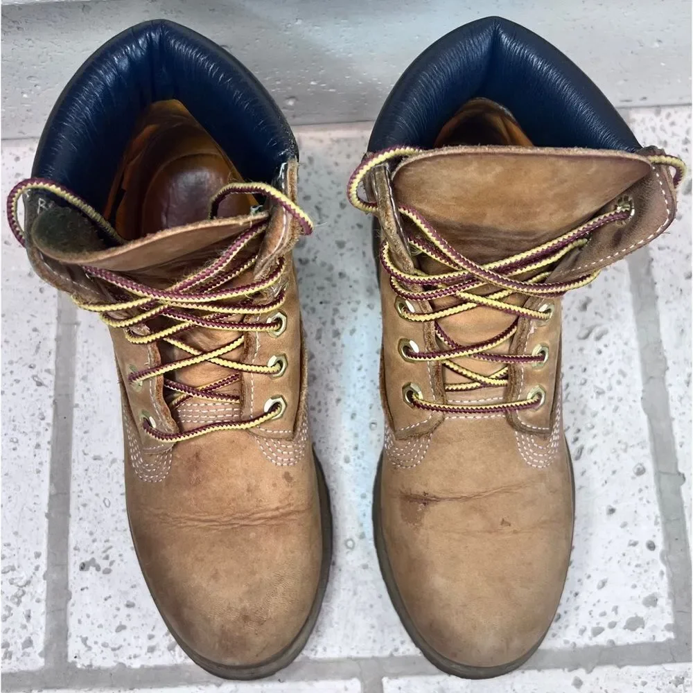Timberland Boys Kids Youth 6 inch Leather Ankle Boots “Butter Timbs” Size 5